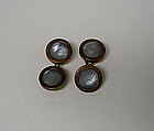 Pair Of Arts And Crafts Copper And Pearl 
cuff Links