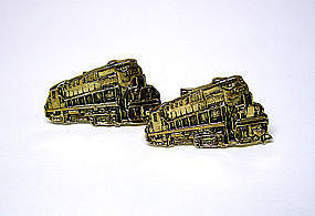 Vintage Gold Plate Alco Train-form 
cufflinks