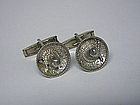 Art Deco Alraca Sterling Silver Hat Form 
cufflinks