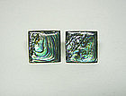 Art Deco Taxco Abalone And Silver 
cufflinks