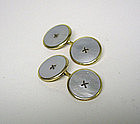 Vintage Mop & Gold  Button-form Cuff 
links