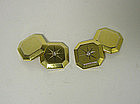 Edwardian Gold And Diamond Double 
sided Cuff Links