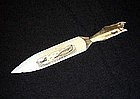 Mid-century Signed Inuit Scrimshaw 
letter Opener