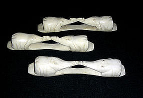 Antique  Victorian Ivory Knife Rests