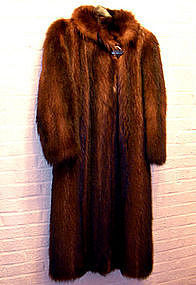 Vintage Military Style Raccoon Fur Coat