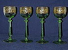 Four Bohemian Wine Goblets By Graff Harrach