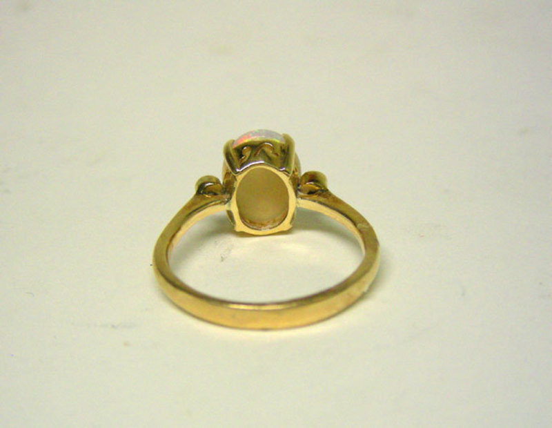 Natural Australian Opal And Diamond ring