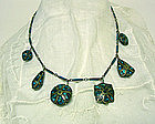 Victorian Turquoise And Silver Festoon Necklace
