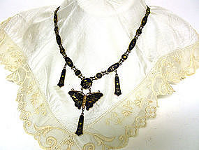 Vintage Art Nouveau Damascene Necklace