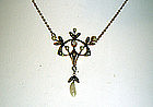 An Art Nouveau Gold, Diamond And Pearl 
lavaliere