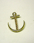 Vintage 18k Yellow Gold Anchor-form Pin