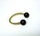 Vintage 14k Gold And Black Onyx Key Chain