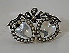 A Moonstone And Pearl Mourning Brooch