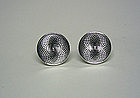 Vintage Silver Tone Spiral Circle 
cufflinks