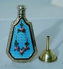 A Miniature Silver And Enamel Perfumer