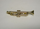 Vintage Gold Plated Trumpet-form Tie Clasp
