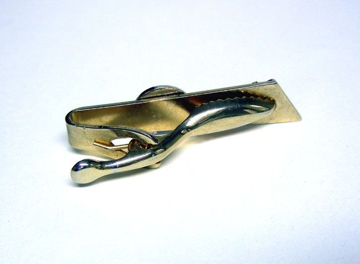 Vintage Gold Plated Caliper-form Tie Clip