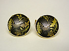 Vintage Gold Plate Damascene Cufflinks