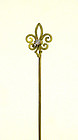 Victorian 14k Gold Fleur De Lys Diamond 
stick Pin