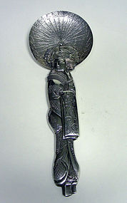 Antique Silver Geisha Girl With Parasol 
spoon