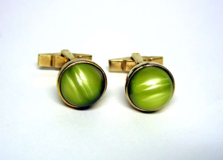 Vintage Gold Filled And Cats Eye 
cufflinks