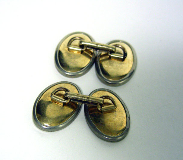 Mother Of Pearl And Gold Plate 
cufflinks