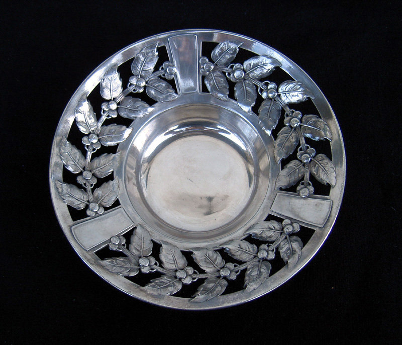 Kayserzinn Jugendstil silver plated pewter bowl