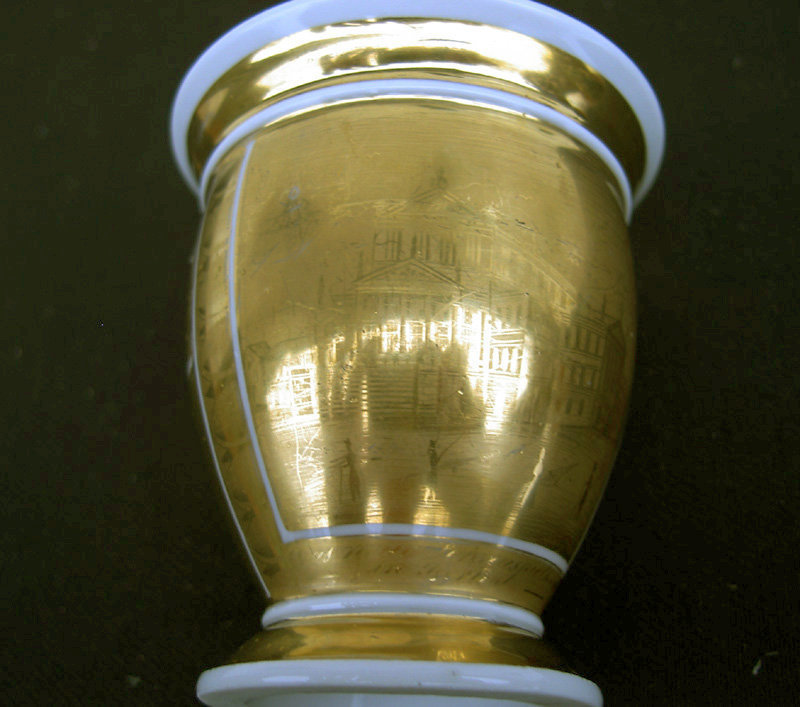 Berlin Schauspielhaus cabinet cup and saucer, 1820's