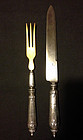 Carving set from the 1880’s, French silver and ivory
