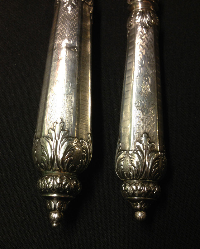 Carving set from the 1880’s, French silver and ivory