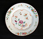 Chinese Famille rose plate, early Qianlong, c 1740-50