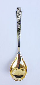 Russian Soviet era spoon, silver and gilt