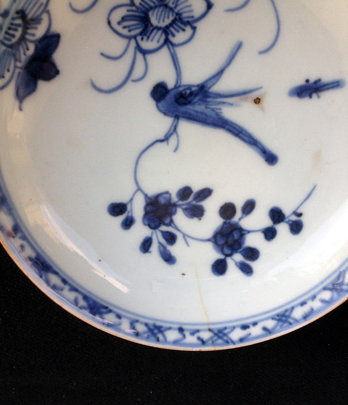 Blue and white Batavia ware or Café au lait  bowl, 18th c