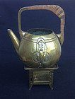 Jugendstil brass teapot by Kayser & a Jan Eisenlöffel burner, c 1900
