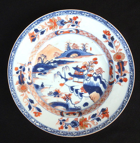 Imari plate with seascape, early 18th century