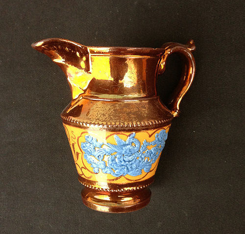 Enoch Wood copper lustre jug / pitcher, early 19th c