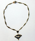 Japanese Komai style necklace, damascened in gold and silver