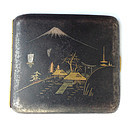 Japanese Komai style damascene cigarette case