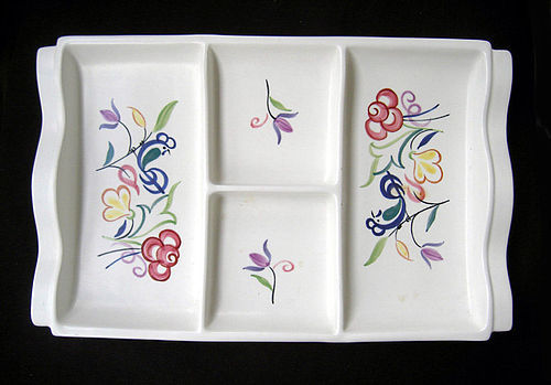 English Poole Pottery Déco style serving tray