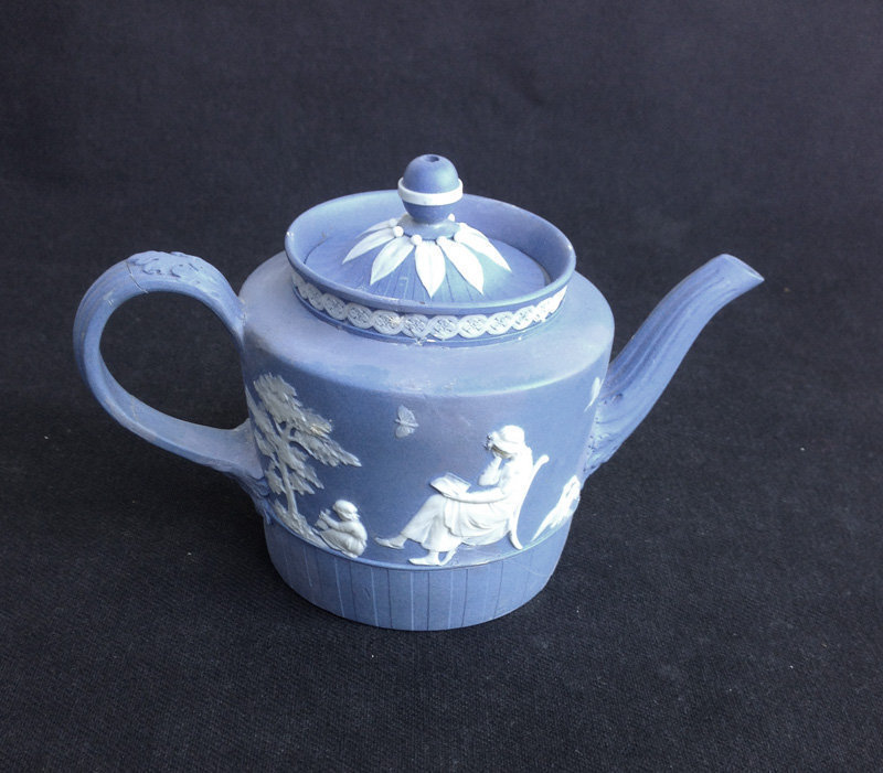 Wedgwood or Turner 18th century jasper toy teapot (item #1353937)