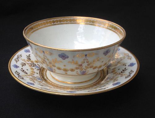 English waste bowl and cake plate, Georgian, c 1820