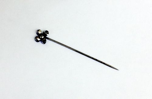 Cut steel cravat stick pin, Victorian