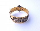 Victorian  gold vermeil and steel  cuff bangle bracelet