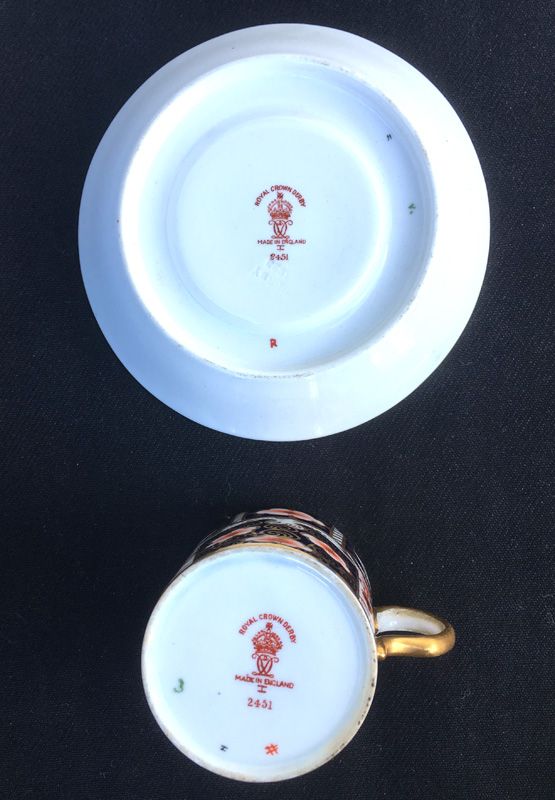 Royal Crown Derby Imari: a demitasse coffee can and saucer