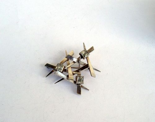 Modernist silver and rock crystal pin /brooch by Kordes & Lichtenfels