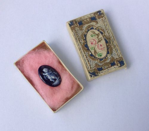 Limoges minimal enamel plaque and antique box