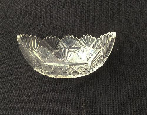 Finely cut Swedish crystal glass salt, c 1900