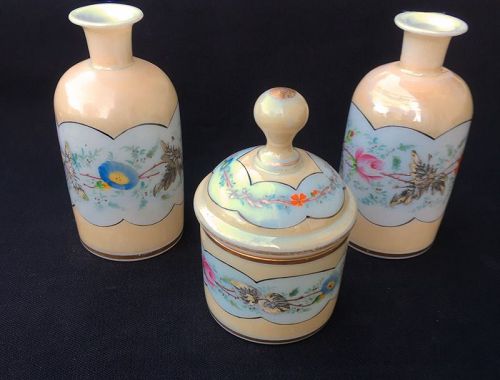 French opaline vanity set