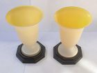 American Deco satin glass vases and stands
