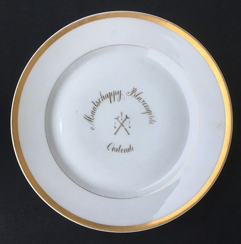 Vieux Bruxelles porcelain plate for a Flemish Blowpipe Association